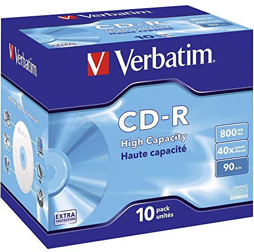 Verbatim CD-R High Capacity 800MB - 40-fache Brenngeschwindigkeit - CD-Rohlinge - 10 Stück Jewel Case