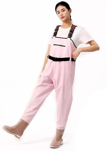 BALAMLB Angelhosen Für Damen,Wathose, Anglerhose,Wathosen Matschhose,Teichhose, Fischteich Anglerhos,Kniepolster,wasserdichte,Atmungsaktive,Strapazierfähige Hosenträger,Für Bauernhöfe C,39