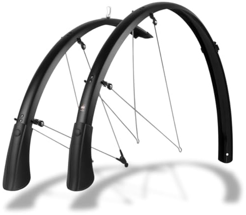 SKS GERMANY BLUEMELS MATT 28 45MM Black Set Schutzblech-Set, Fahrradzubehör (aus robuster Sandwich-Konstruktion, ASR-Sicherheitssystem, stabil und biegesteif, V-Streben mit festen Brücken), schwarz