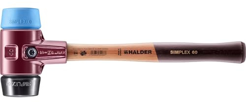 SIMPLEX-Schonhammer, TPE-soft/Gummikomposition; mit Tempergussgehäuse und hochwertigem Holzstiel | D=60 mm | 3012.060