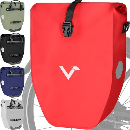 Valkental® Große & wasserdichte Gepäckträgertasche - Fahrradtasche für Gepäckträger mit großen Reflektoren [Abschließbar] Bombenfester Sitz - Mehrfach ausgezeichnet - Gefertigt für Langlebigkeit