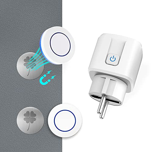 Tedeligo Funksteckdosen Mit Fernbedienung, Kabelloser Funksender Programmierbare Steckdose 100m Funkreichweite 3500 Watt Smart Steckdose Mobiler Funkschalter(1 Funksteckdose 2 Funkschalter)