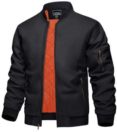 KEFITEVD Herrenjacke Winter Herren Bomberjacke Warm Lässig Übergangsjacke | Winddichte und Wasserabweisende Stepp Bomberjacke, mit Reißverschluss und Tashen, Retro Optik, Geeignet für Herbst und Winter