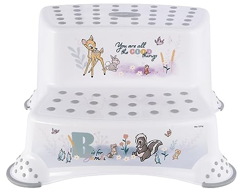 keeeper Bambi Zweistufiger Tritthocker, Ab ca. 3 bis ca. 14 Jahre, Anti-Rutsch-Funktion, Igor, Nordic White (Weiß), Einzelartikel