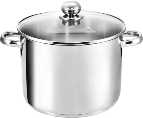 Kopf XXL Kochtopf Grandis Ø 24 cm, geeignet für alle Herdarten inkl. Induktion, 9 Liter Topf aus hochwertigem Edelstahl mit Glasdeckel