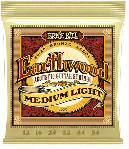 Ernie Ball Earthwood Medium Light Akustik-Gitarrensaiten, 80/20-Bronze, Stärke 12-54