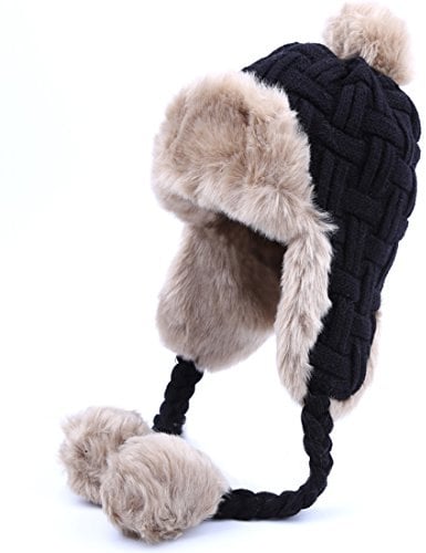 KUYOU Damen Winter Hut Ohrenschützer Trapper Warm Fellmütze