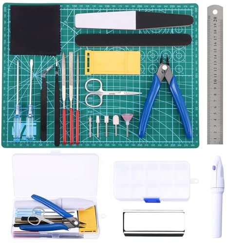 Habwea 26 STÜCKE Modellbau Werkzeug Set, Gundam Modellbausatz Modellbauwerkzeuge für Architektur Modellbau Gunpla , Gebäude,Auto, Flugzeuge ,Hobby Reparatur und Befestigung