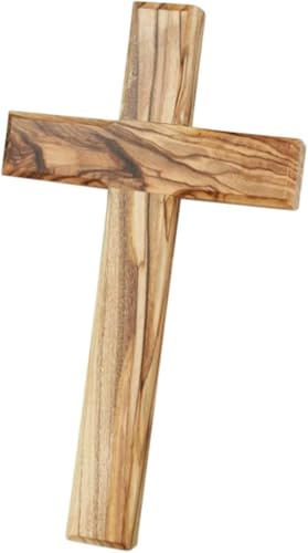 MaMeMi Olivenholz Kreuz 15 cm aus Bethlehem – Handgefertigtes Wandkreuz aus echtem Olivenholz – Christliches Holzkreuz 15 x 9 cm – Holz Kruzifix Markenqualität aus dem Heiligen Land
