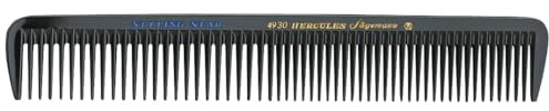 HERCULES SÄGEMANN - 4930 Kamm | Hochwertiger 7,5 Zoll Haarschneidekamm mit dauerhaft extraweiter Zahnteilung | Vereinfacht Haare schneiden mit Messer, Schere und Haarschneidemaschine | Farbe: Schwarz