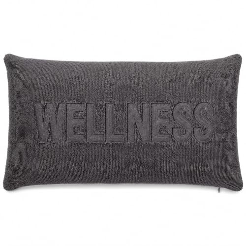 Brandsseller Badewannenkissen 40x20 cm – Wellness Nackenkissen mit Saugnäpfen für die Badewanne, weich gepolstert, waschbar mit Reißverschluss – Anthrazit