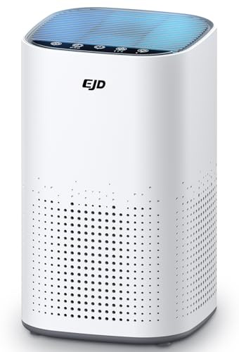 Luftreiniger für große Schlafzimmer bis zu 70 m² mit CADR 223 m³/h, leiser H13 HEPA-Luftreiniger mit 15 dB Schlafmodus, 3-in-1-Filter entfernt 99,97% Pollen, Staub, Tierhaare, Gerüche (Weiß)