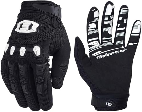 Seibertron Jugend/Kinder rutschfeste Fahrrad Bicycle Cycling/Radsport Racing Mountainbike RadsportHandschuhe für BMX MX ATV MTB Motorrad Motocross Motorbike Touch Screen Gloves Black M