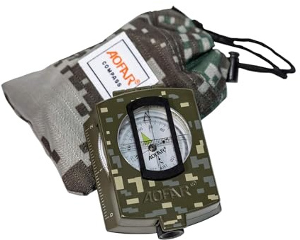AOFAR Militärkompass AF-4580 Lensatic-Visiernavigation, wasserdicht und rüttelfest für Camping, Wandern, Jagen, Rucksackreisen