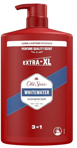 Old Spice Whitewater 3-in-1 Duschgel für Haar, Gesicht und Körper 1000 ml, langanhaltende Frische, Duft von Parfumqualität, Tiefenreinigung