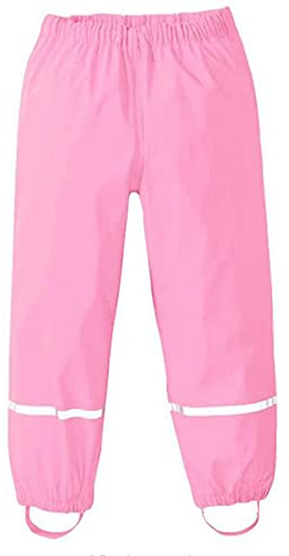 Chedin Unisex Regenhose Kinder, Regenhose Damen wasserdicht und Winddicht, Hose Atmungsaktiv Matschhose, ungefüttert Regenbundhose Überziehhose für Mädchen Jungen (134, Rosa)