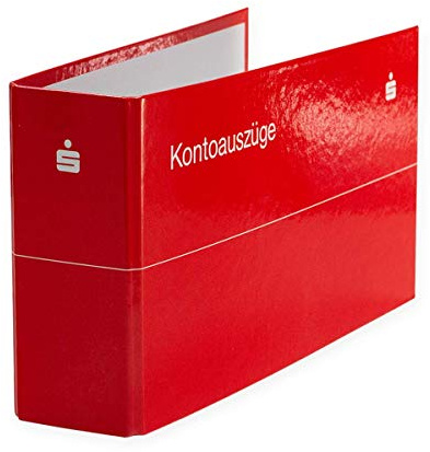 10 x Kontoauszugsordner, Bankordner, Ordner für Kontoauszüge rot mit Sparkassen Logo weiß, DIN lang