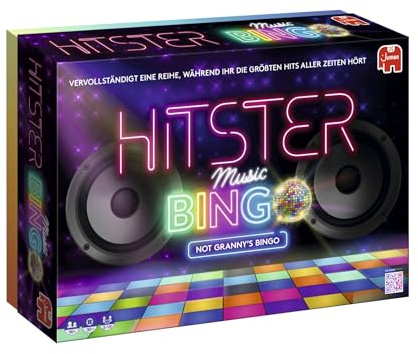 Hitster Bingo, Musik-Brettspiel, ab 12 Jahren, 2-6 Spieler, Perfekt für Spielabende, Partys und Familienspaß, Deutsch (DE), Från 16 år