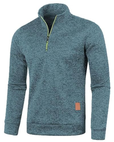 Half Zip Pullover Herren Ohne Kapuze Männer für Solid Arbeitspullover Oversize Winter Sport Arbeitspullover Sweater Men Alphanumerisch