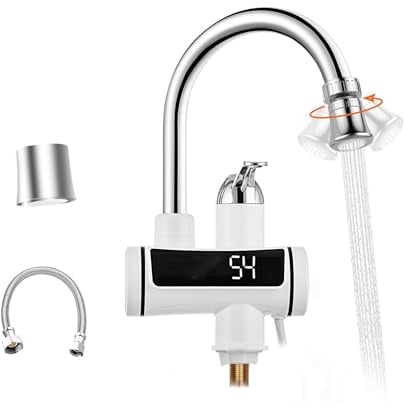 HOGART Elektrische Wasserhahn mit Durchlauferhitzer 230v für Küche, Garten, Bad, Wohwagen, Camping, Smart Heater, Armatur mit Sofortiger Warmwasserbereiter, Warmwasserhahn, Küchenarmatur, Wasserboiler