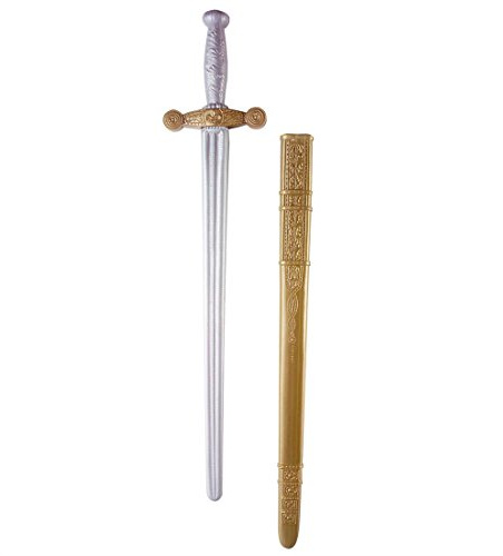 NET TOYS Mittelalter Ritterschwert mit Schaft Mittelalterschwert Ritter Schwert Kostüm Zubehör Fantasy Waffen Schwerter 75 cm
