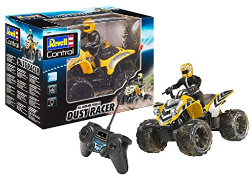 Revell Control Quadbike New Dust Racer I Maßstab 1:10 I Perfekt für Renn-Enthusiasten ab 8 Jahren I Große Reifen I MHz-Fernsteuerung I Für Indoor- und Outdoor-Nutzung I Ferngesteuertes Quad