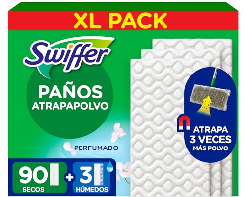 Swiffer Bodenwischer Nachfüllpackung, 90 Trockene Und 3 Feuchte Bodentücher, Nimmt Schmutz Auf Und Schließt Ihn Ein