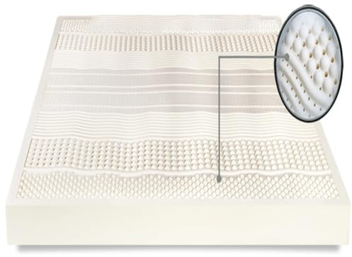ARyako 100% Natur-Latex Matratze,Kompression Und Keine Verformung, Wabenporenbelüftung, Weich Und Bequem,Naturkautschuk Matratze,2in,140x200cm(55x79in)