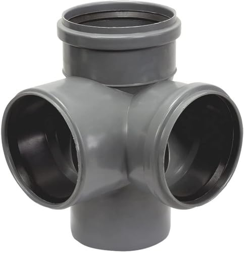 KNM Trade HT-Doppelabzweig DN110/110/110 Abwasser 90° | Polypropylen, Feuchtigkeitsbeständig, hohes Druck, Häusliche Entwässerung