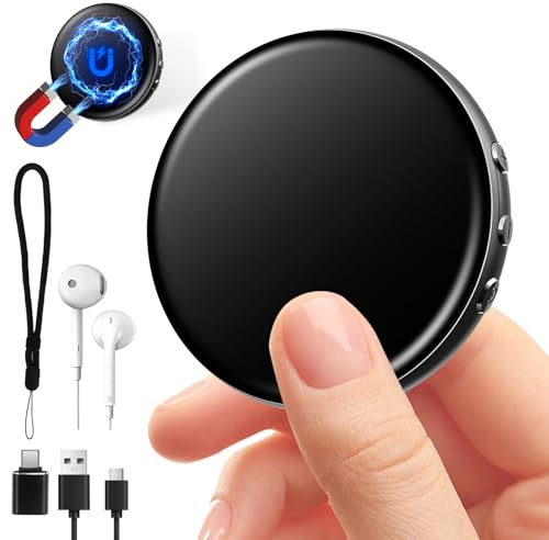 64GB Magnet Voice Recorder mit Spracherkennung und Rauschunterdrückung für Meetings, Interviews, Vorträge und Kurse