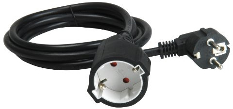 UNITEC Schuko-Verlängerung H05VV-F3G1,5mm² 2m schwarz