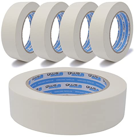 gws 5 Rollen Maler-Kreppband zum Abkleben, Abdecken, für präzises abkleben bei Malerarbeiten 30 mm x 50 m