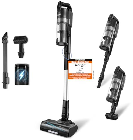 Levoit - Akku Staubsauger - Laufzeit für 100㎡ - Staubsauger Kabellos - Vacuum Cleaner - 99,99 Prozent HEPA-Filter - Selbststehend - Anti Tangle - Für Tierhaare/Teppich/Hartböden/Auto - LVAC-200 MAX
