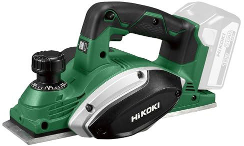 HiKOKI P18DSL Akku Hobel, 18V Elektrohobel mit 82mm Hobelbreite in HSC III | Akku-Balkenhobel ohne Akku und Ladegerat, max. 2mm Spantiefe, inkl. Hobelmesser, Einstelllehre, Schlussel und System Case
