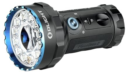 OLIGHT X7R Marauder 2 LED Taschenlampe, Super Hell 14000 Lumen | 7 Lichtmodi, wiederaufladbare USB Handlampe, mit Strahler und Flutlicht, 800 Meter Leuchtweite, für Outdoor, Camping, Angeln