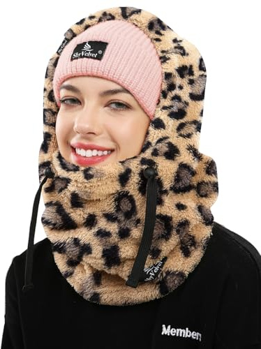 Shy Velvet Plüsch Sturmhaube Mütze Winter Thermo Skimaske Wolle Balaclava für Radfahren, Snowboarden, Skifahren, Motorradfahren Winddicht Gesichtshaube für Herren/Damen