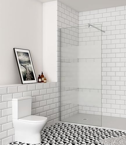 Aica Sanitär Duschabtrennung Walk in Glas Duschwand 6mm Nano Glas Seitenwand,H190cm,80cm