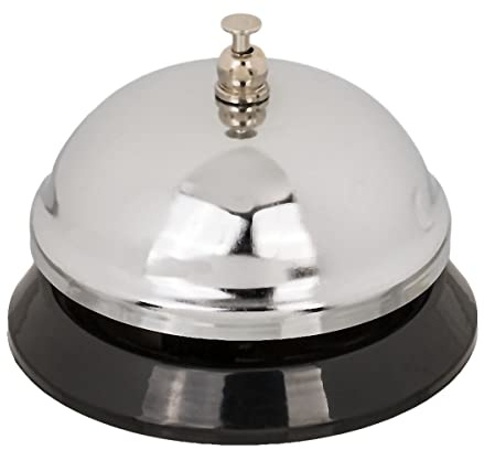 Tischklingel Hotel Empfangsklingel Glocke Ø8,5 cm, Silber Schwarz