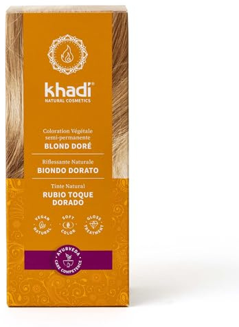 khadi GOLDHAUCH Pflanzenhaarfarbe - Haarfarbe für glänzenden Goldschimmer und für natürliche Blondreflexe - 100% pflanzlich & natürlich - 100g