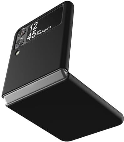 Cresee Hülle für Samsung Galaxy Z Flip 3 5G, Dünne Matte PC Case Handyhülle Schutzhülle Cover für Galaxy Z Flip3 2021, Schwarz
