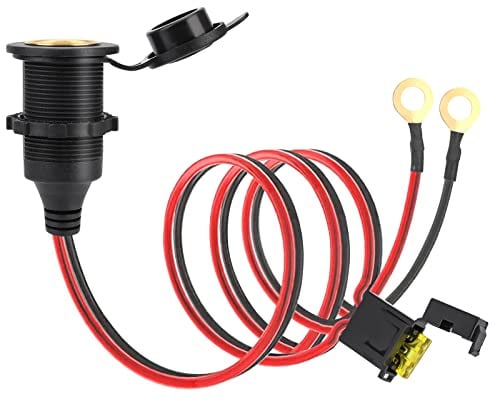 Dongge Hochleistungs Zigarettenanzünderbuchse Wasserdicht Marine Grade 12V / 24V Gleichstrom-Feuerzeugsteckdose Steckdose für Boot Motorrad Auto mit 1m 2,5 mm² Anschlusskabel 20A
