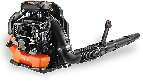 FUXTEC Benzin Laubbläser rückentragbar FX-LBP165T - 334 km/h - rückenschonend und tragbar für große Flächen - Rückenbläser, 2-Takt Blasgerät