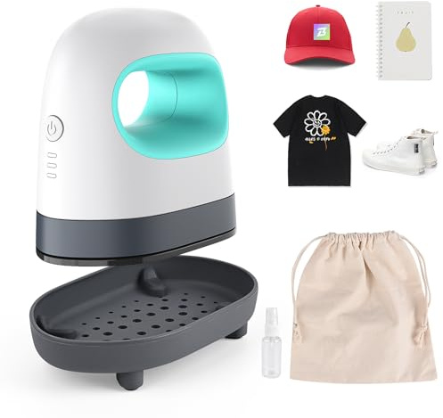 Euakee Mini Transferpresse mit 3 Heizstufen, Tragbare Hitzepresse für T-Shirts, Hüte, Taschen & Schuhe, DIY Heat Press Maschine für Aufbügeln & Textildruck