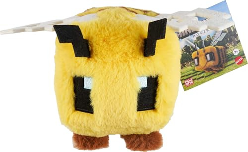 Mattel Minecraft Plüschtier, Biene, weiche Puppe, inspiriert von Einer Minecraft-Filmfigur, 20,3 cm großes Sammlerstück