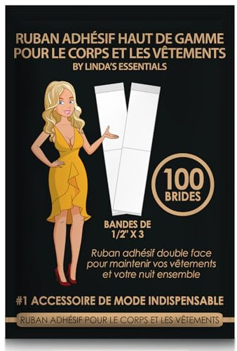 Linda's Essentials Fashion Tape doppelseitiges Klebeband Kleidung, transparentes Body Tape doppelseitg, geeignet für alle Stoffarten und empfindliche Haut, selbstklebend mit starkem Halt, 100 Stück