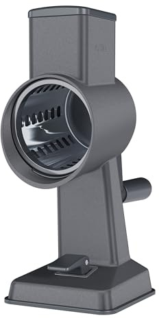 Zyliss Alu Trommelreibe mit einem Trommelklingen, Käsereibe mit Kurbel, Gemüsereibe mit Trommelblättern, Gemüseschneider für Käse, Gurken, Karotten, Nüsse, 5 Jahre Garantie