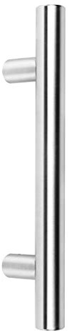 HISKA Haustürgriff Edelstahl, Länge 320mm Achsmaß 200mm, Stossgriff, Stangengriff mit 90° Haltern, SG-307STA, Made in Germany