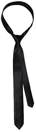 BYUTFA Schmale Damen- & Herren-Krawatte, JK-Uniform-Krawatte, Satin, Schwarz, Uni, Anime, 145 x 5 cm
