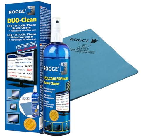 ROGGE DUO CLean Original, 250ml LCD/TFT+Plasma Reiniger+1 Prof.Microfasertuch