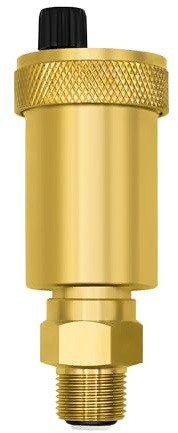 VARIOSAN Automatischer Schnellentlüfter 12111, 1/2", Messing blank, schmale Bauform, mit Montageventil